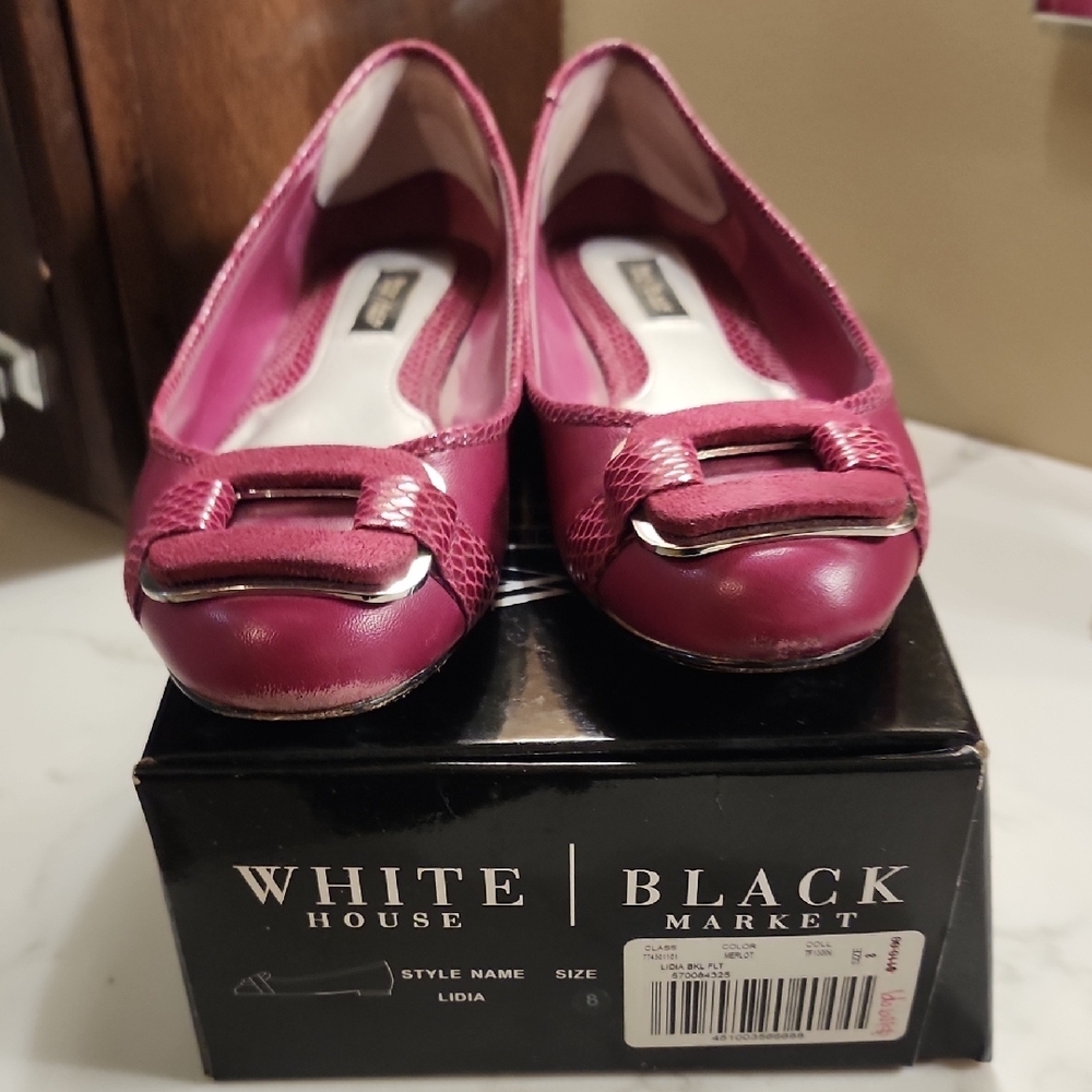 White House Black Market Women's Pink Flats